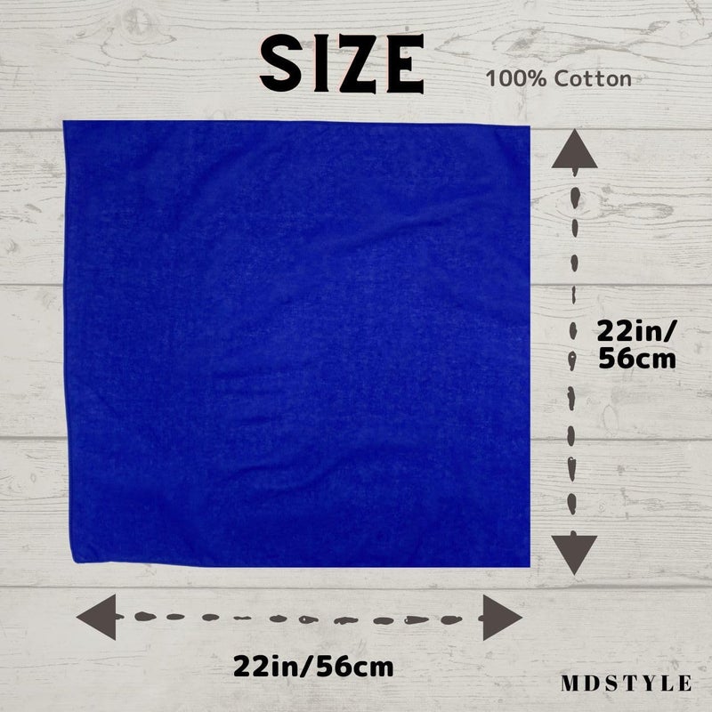 MD Style باندانا بلون صلب 100% قطن للرجال والنساء 22" × 22" منديل رأس وشال - Image 3